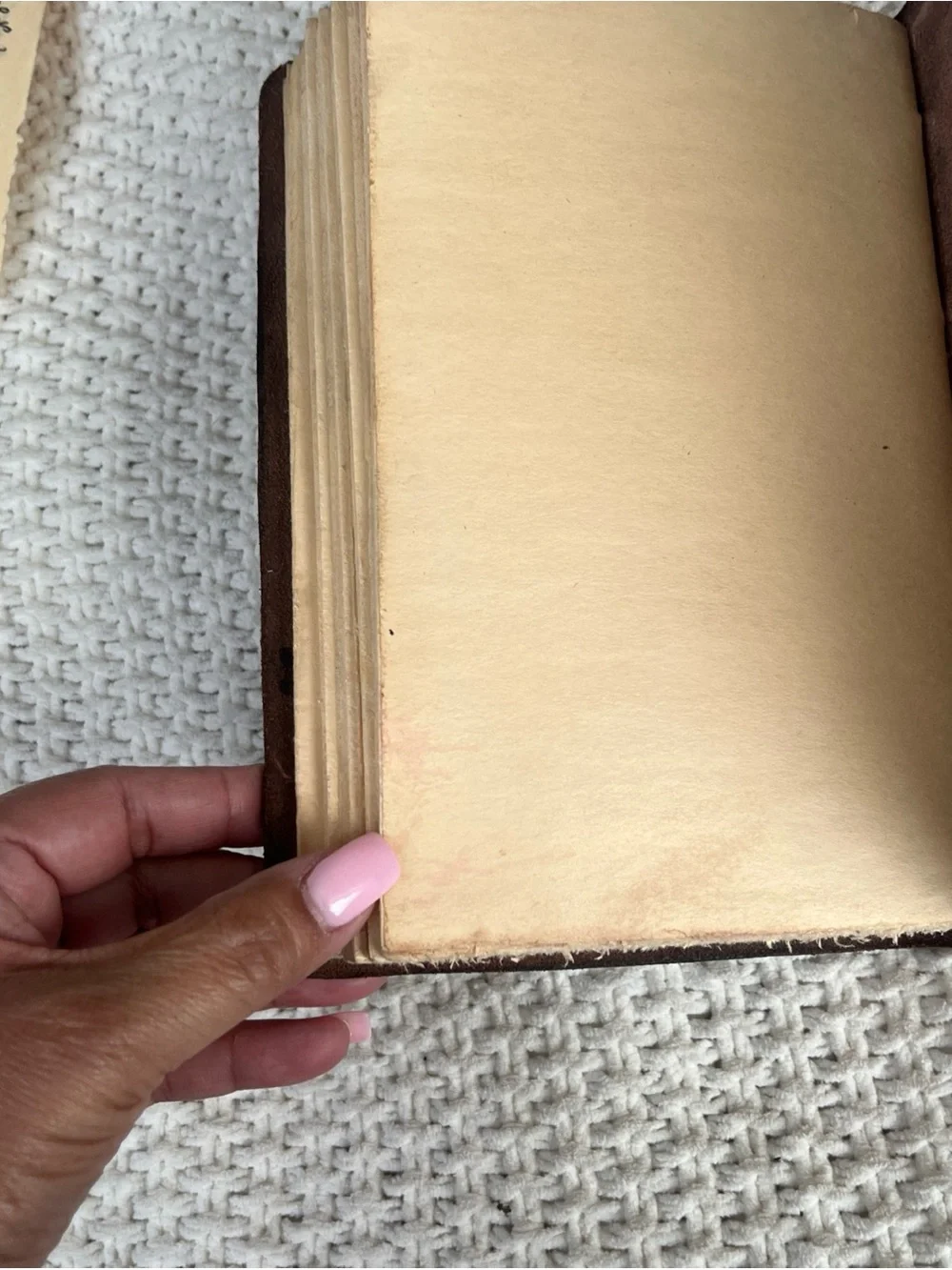 Handmade Paper Leather Emboss Owl Drawing Sketch Pad Journal Diary Boho w/clasp